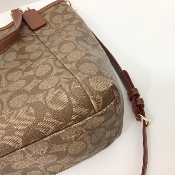 Coach Brown and Tan Signature C’s Tote/Crossbody - Picture 7 of 11